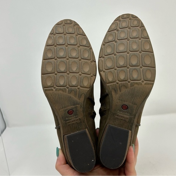 Blondo Brown Olive Green Waterproof Leather Heeled Ankle Boots Size 7.5 - Picture 9 of 13